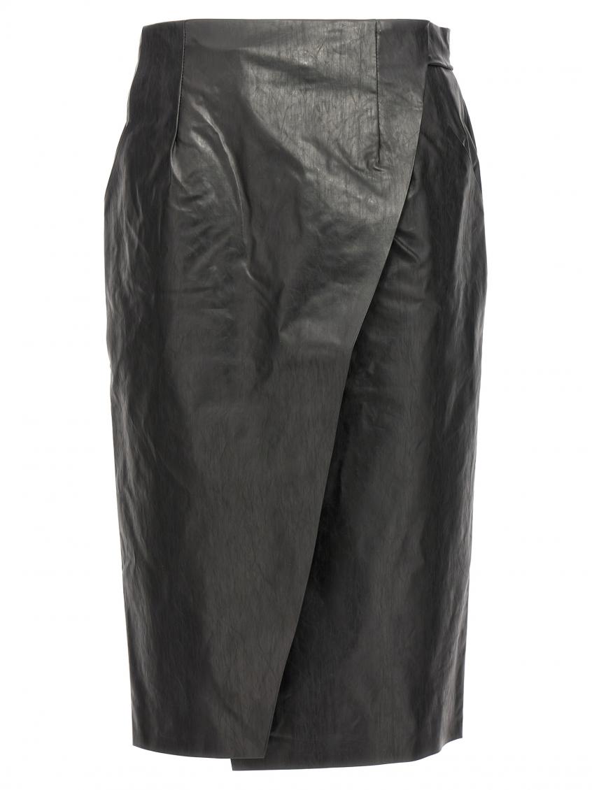 Shop Kassl Editions Black Wrap Skirt Oil Skirt