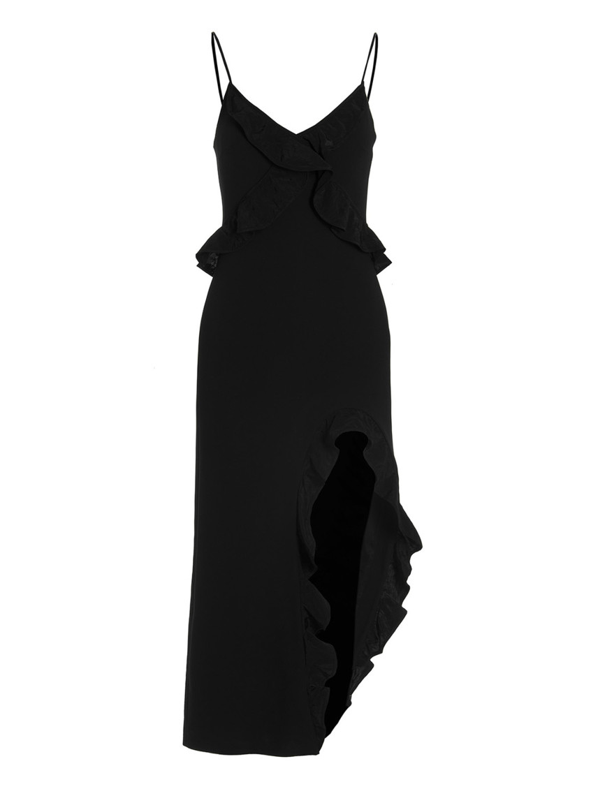 ワンピース DAVID KOMA 'Crossbody & Open Leg Ruffle Detail' dress Black David Koma Black Crossbody & Open Leg Ruffle Detail dress