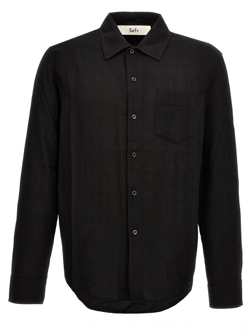 Séfr Black Voile Shirt In Black