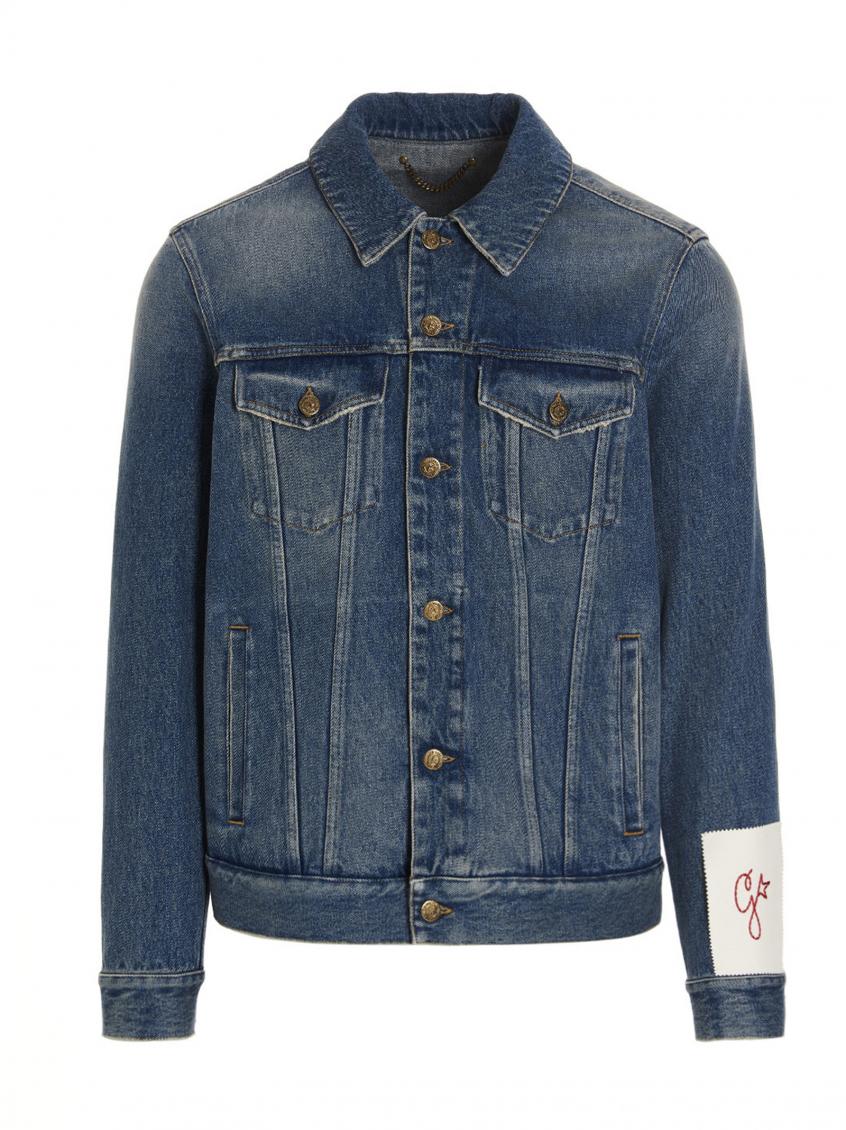 GOLDEN GOOSE BLUE LOGO PATCH DENIM JACKET