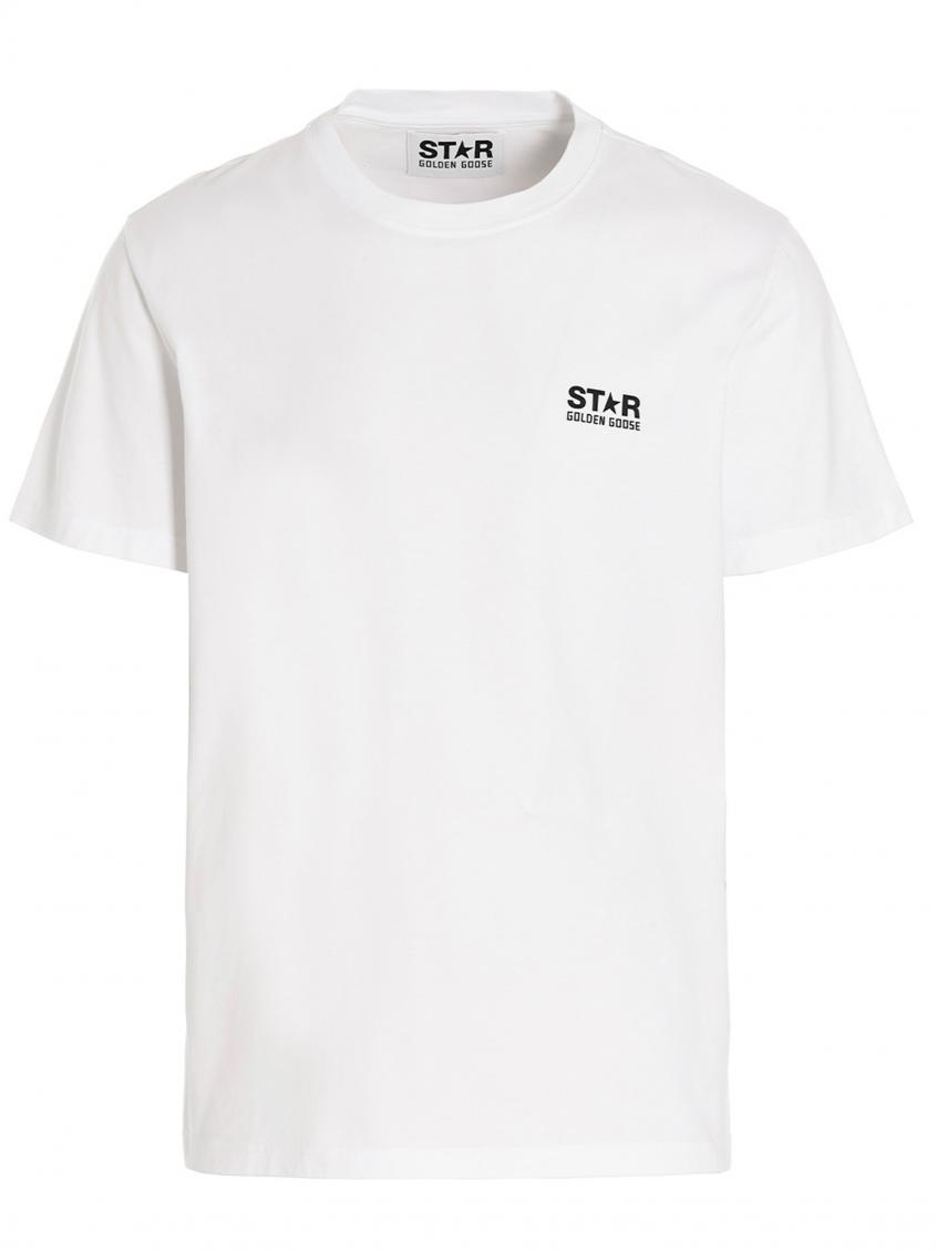 Golden Goose Logo Print Cotton T-shirt In White