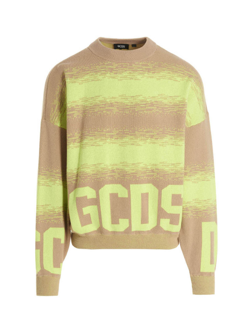 Gcds Multicolor Logo Jacquard Sweater In Multicolor