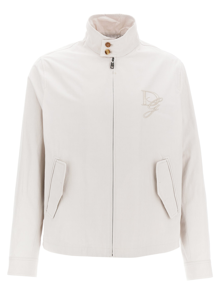 Dolce & Gabbana Beige Logo Embroidery Jacket In Beige