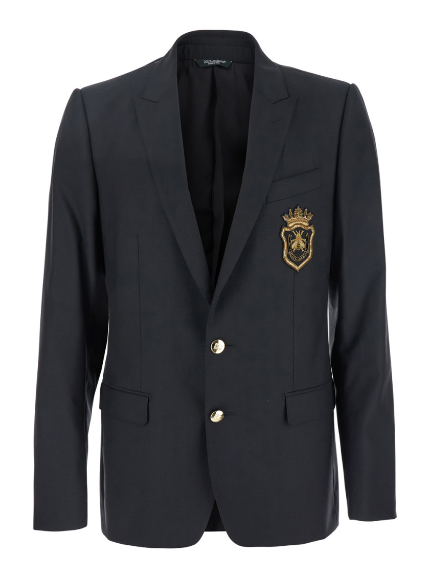 Dolce & Gabbana Appliqué Blazer In Black