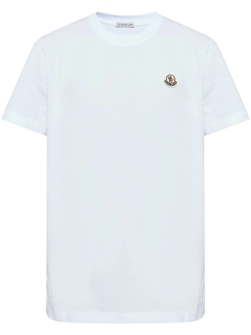 Moncler Men Cotton Pack Of Three Logo Patch T-shirts In White
