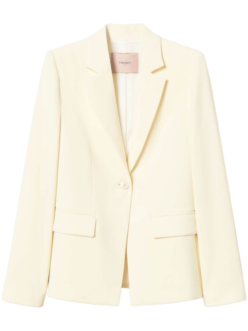 Twinset White Crepe Blazer In White
