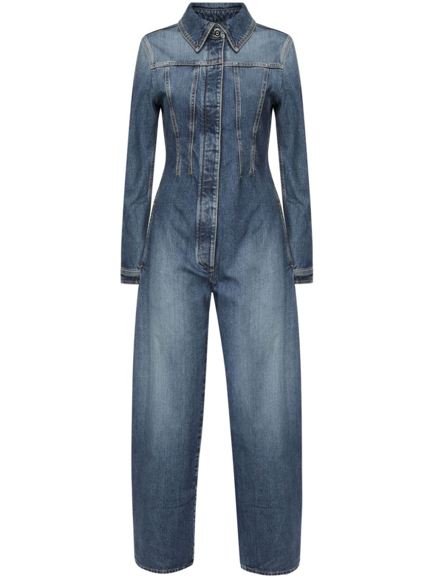 Alaïa Blue Denim Overalls In Blue