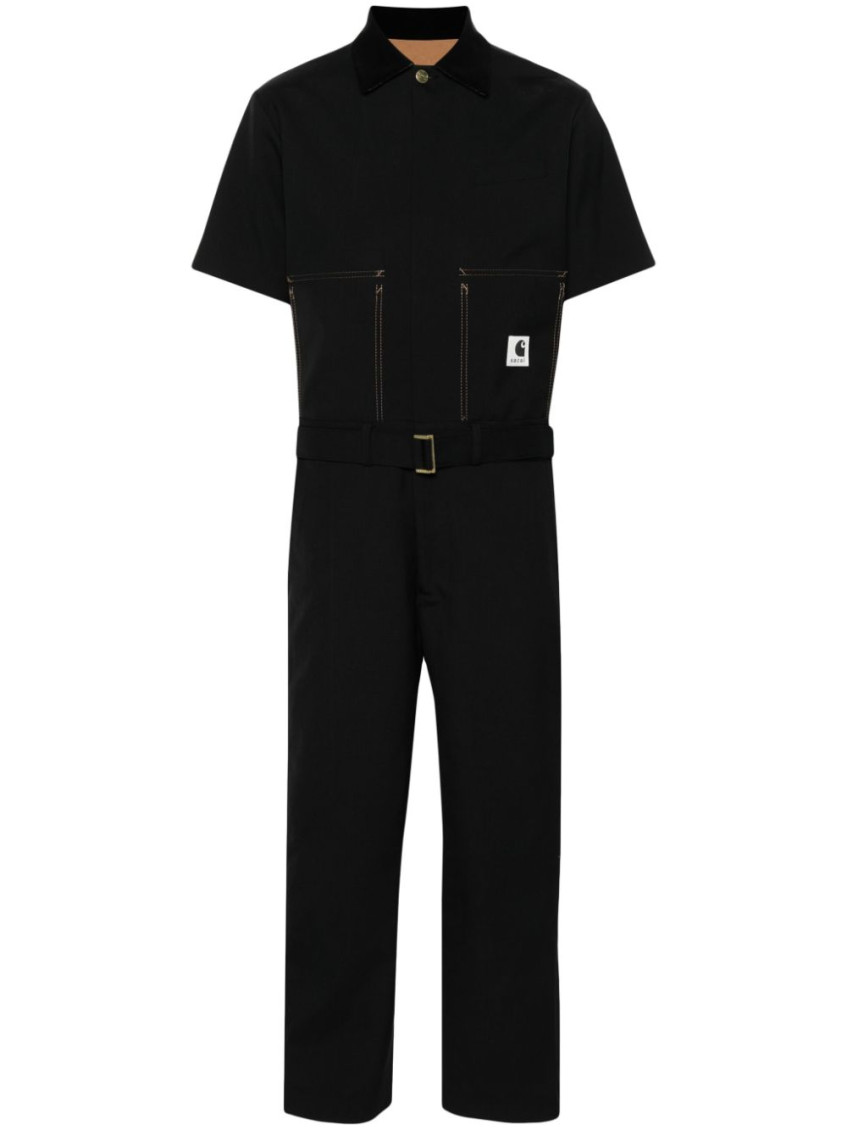 Carhartt Black Logo Jumpsuit In Black