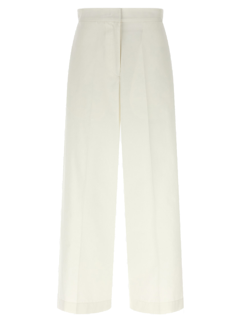Fabiana Filippi Mid-waist White Cotton Trousers In White