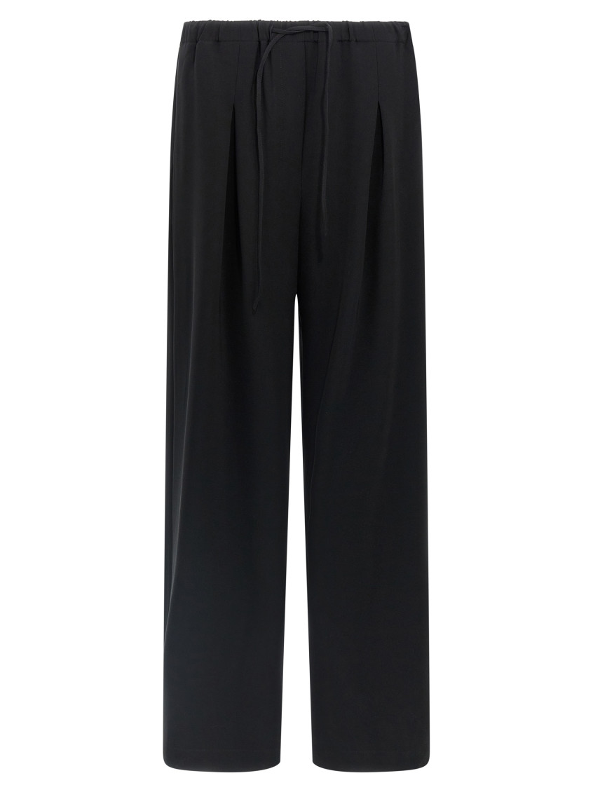 Theory Pocketed Elastic Waistband Trousers In Black