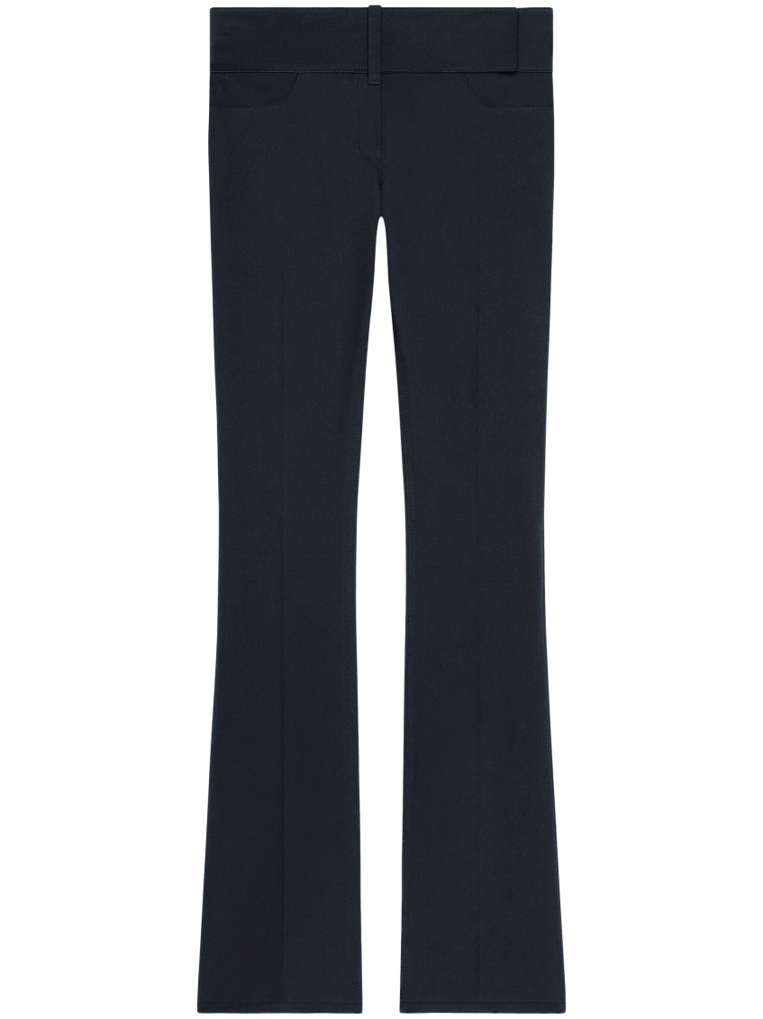 Courrèges Bootcut Belted Pants In Navy Blue