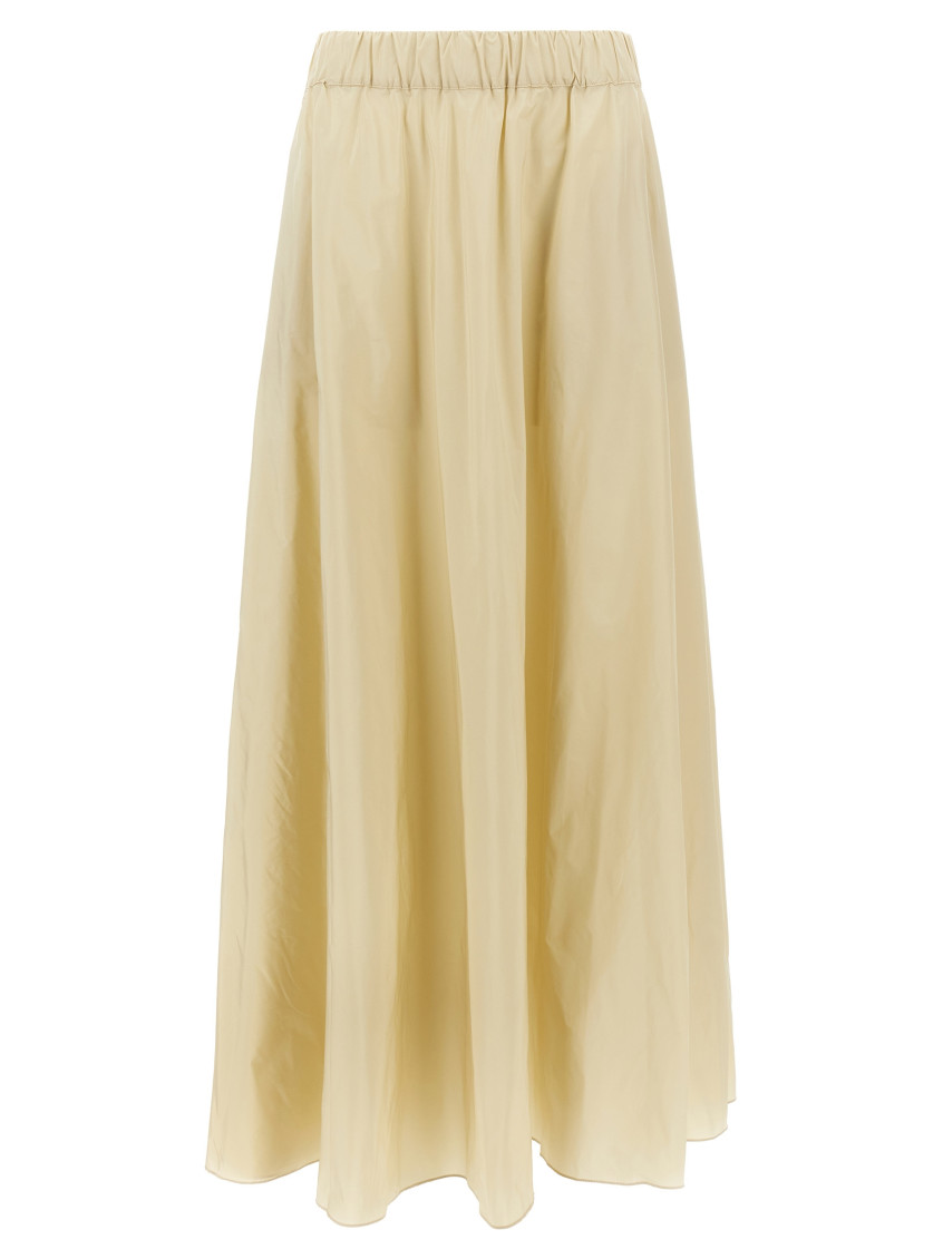 P.a.r.o.s.h Flared Design Skirt With Side Slit Pockets In Beige