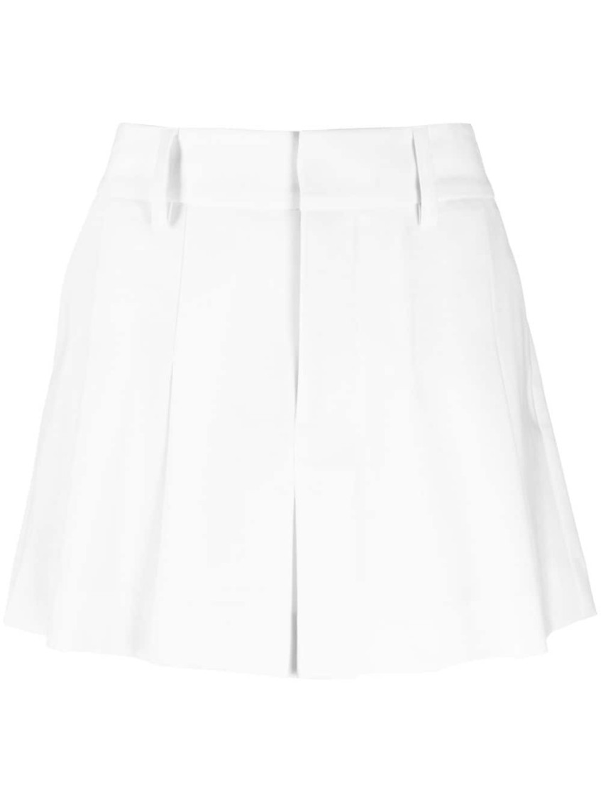 P.a.r.o.s.h Pleated Wool-blend Mini Skirt In White