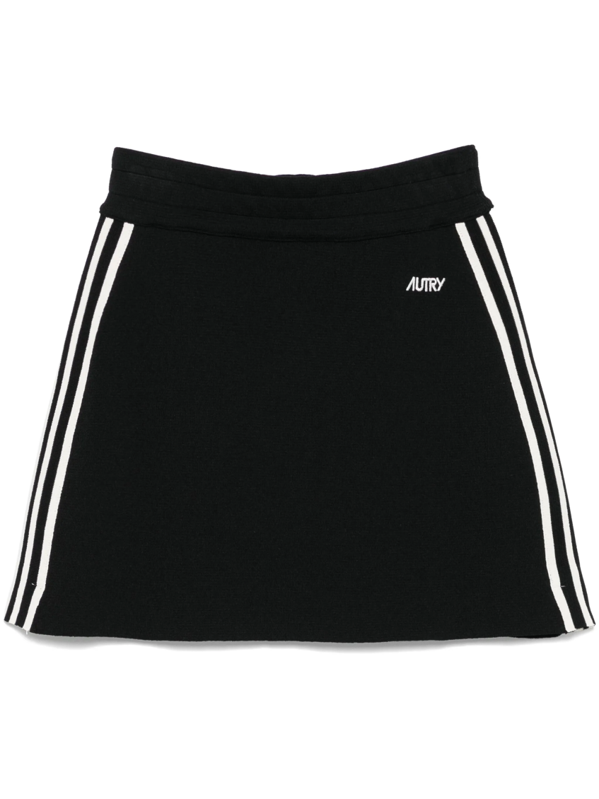 Shop Autry Black Knitted Tennis Mini Skirt