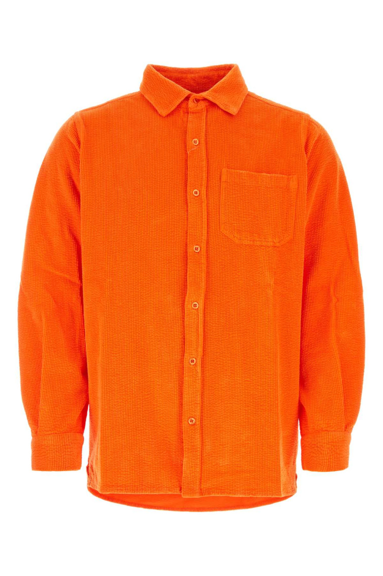 Erl Corduroy Shirt Buttoned Cuffs In Orange