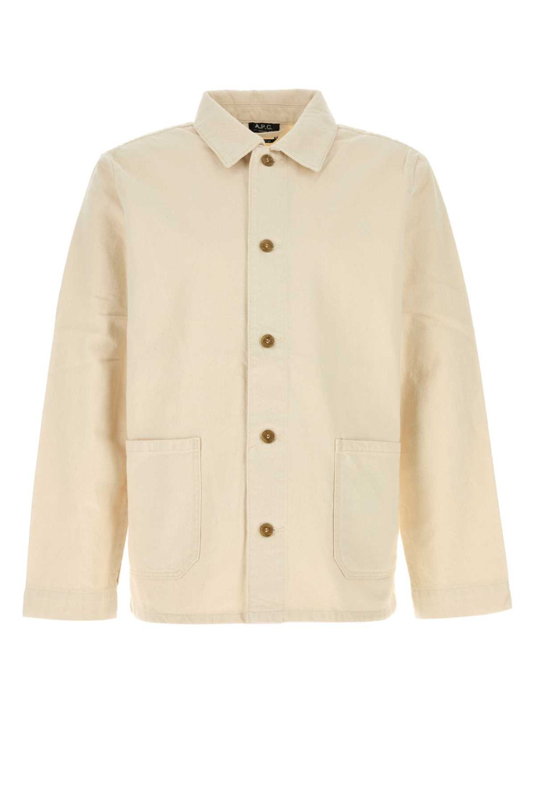 Apc Kerlouan Beige Jacket With Classic Collar And Front Button Closure In Cotton Man In Beige