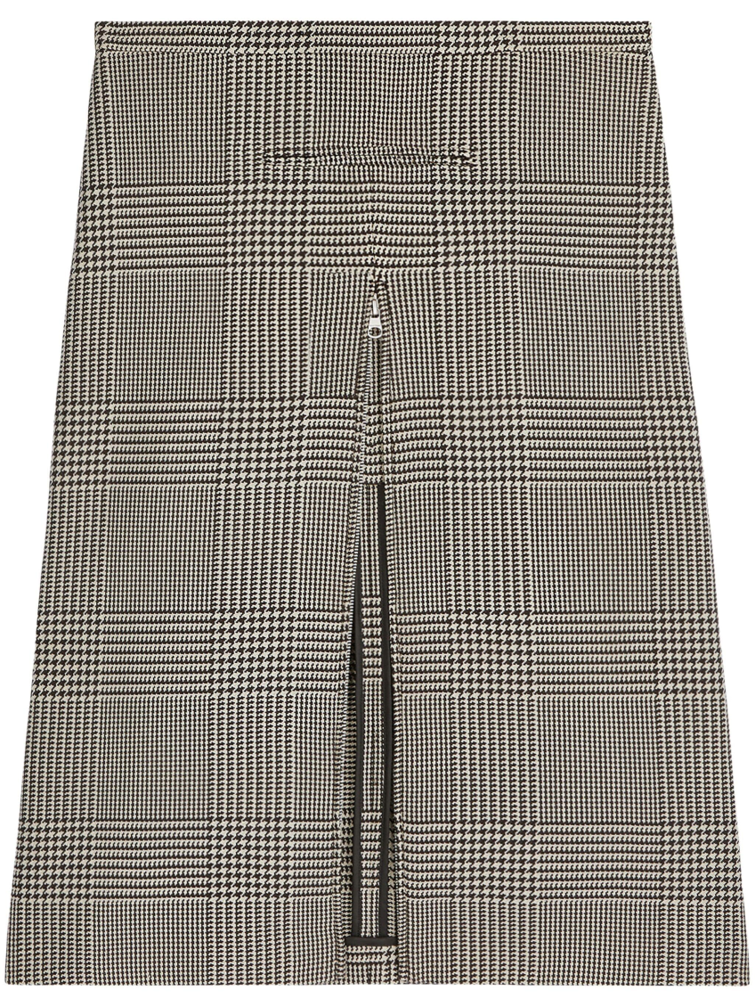 Courrèges Oblique Prince Of Wales Midi Skirt In Multicolor