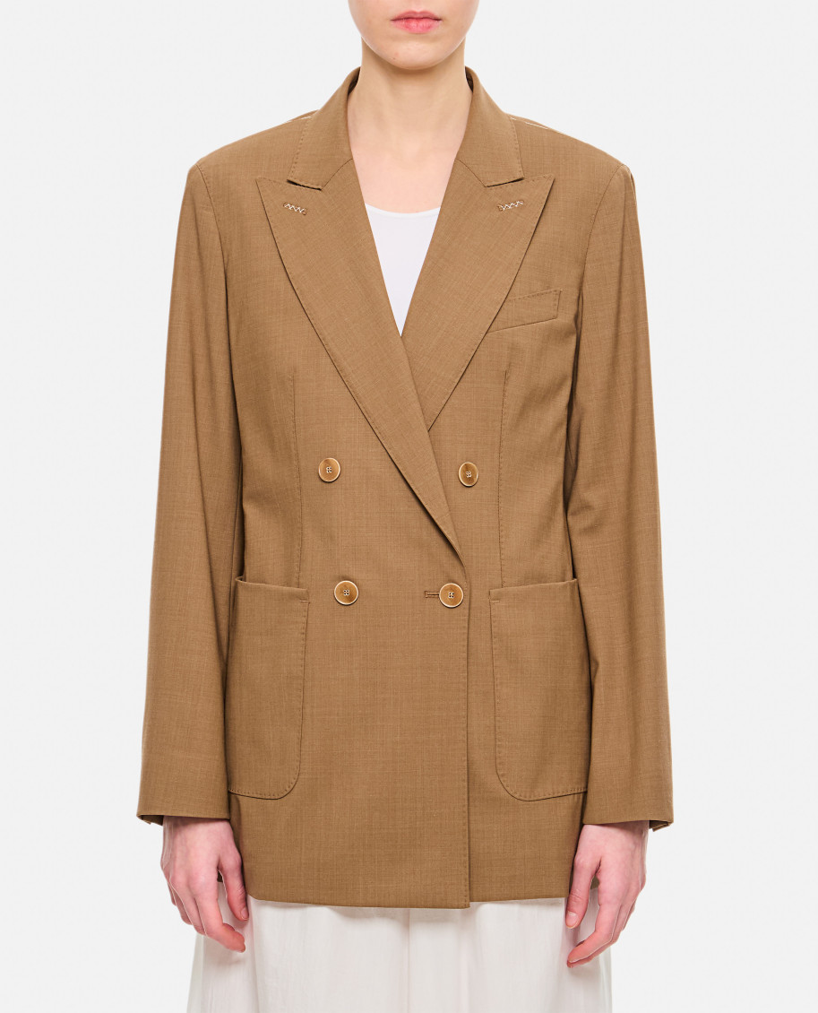Max Mara Brown Double Breasted Blazer In Brown