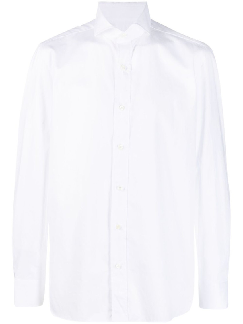 Borrelli Button-down Cotton Shirt In White