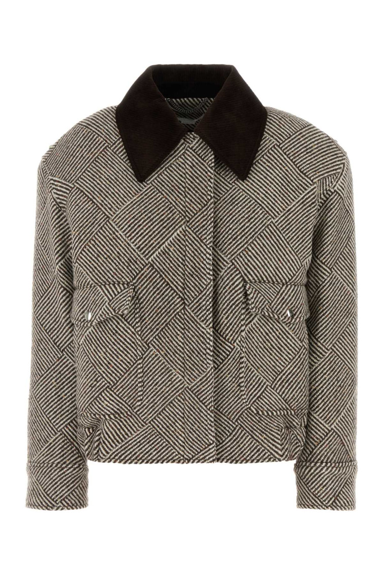 Stella Mccartney Bomber Oversize In Tweed Ricamato Donna In Beige