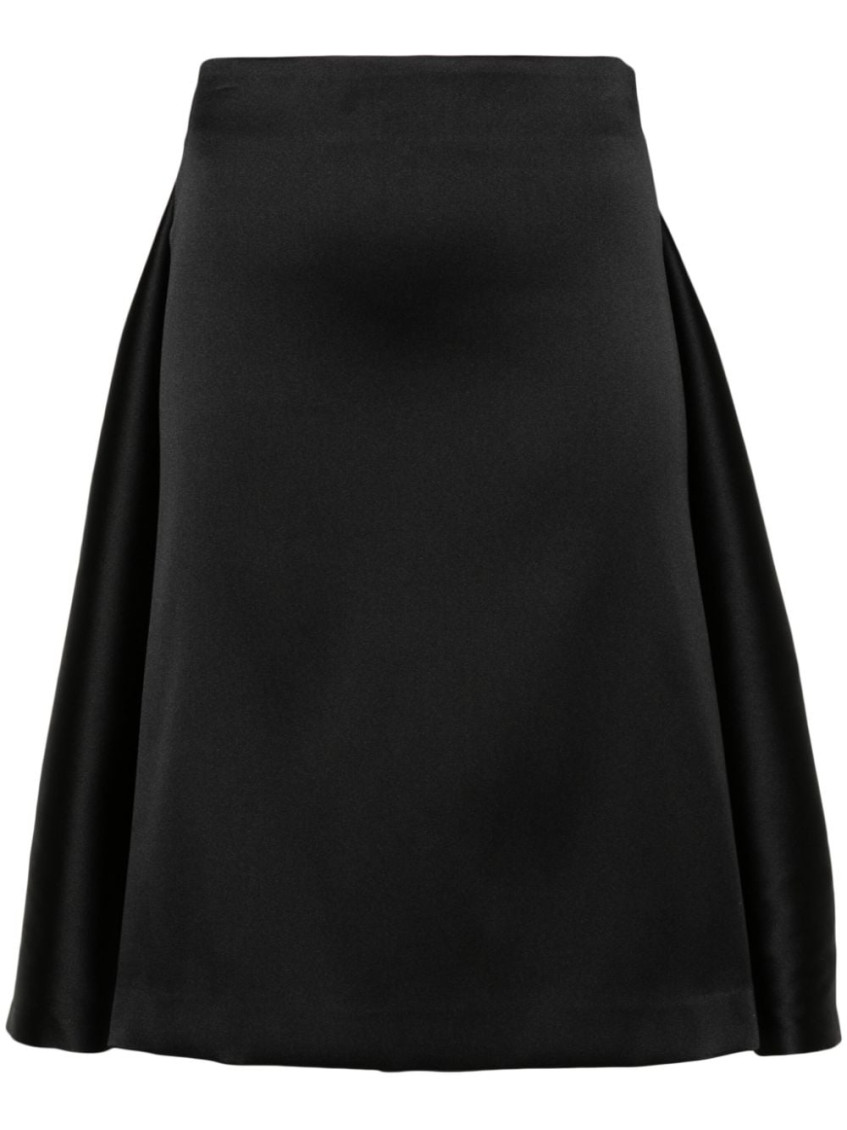 P.a.r.o.s.h Layered Detail Midi Skirt In Black