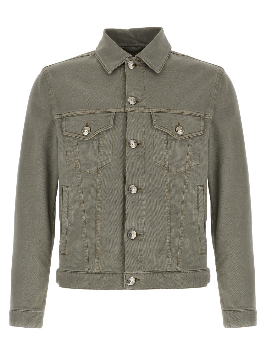 Brunello Cucinelli Grey Denim Jacket In Grey