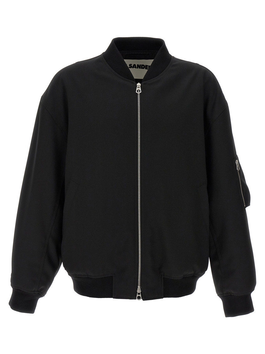 Jil Sander Zip-up Bomber Jacket In Black