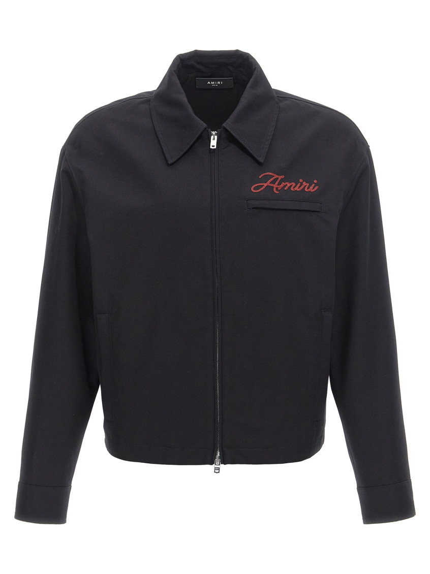 Amiri Embroidered Jacket With Front Pocket And Collar In Black