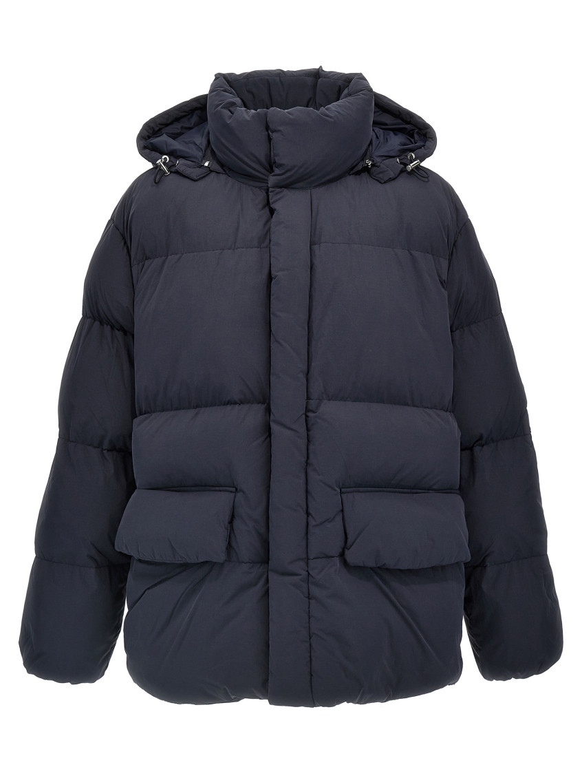 Hugo Boss Water-repellent Puffer Jacket With Double B Monogram In Blue