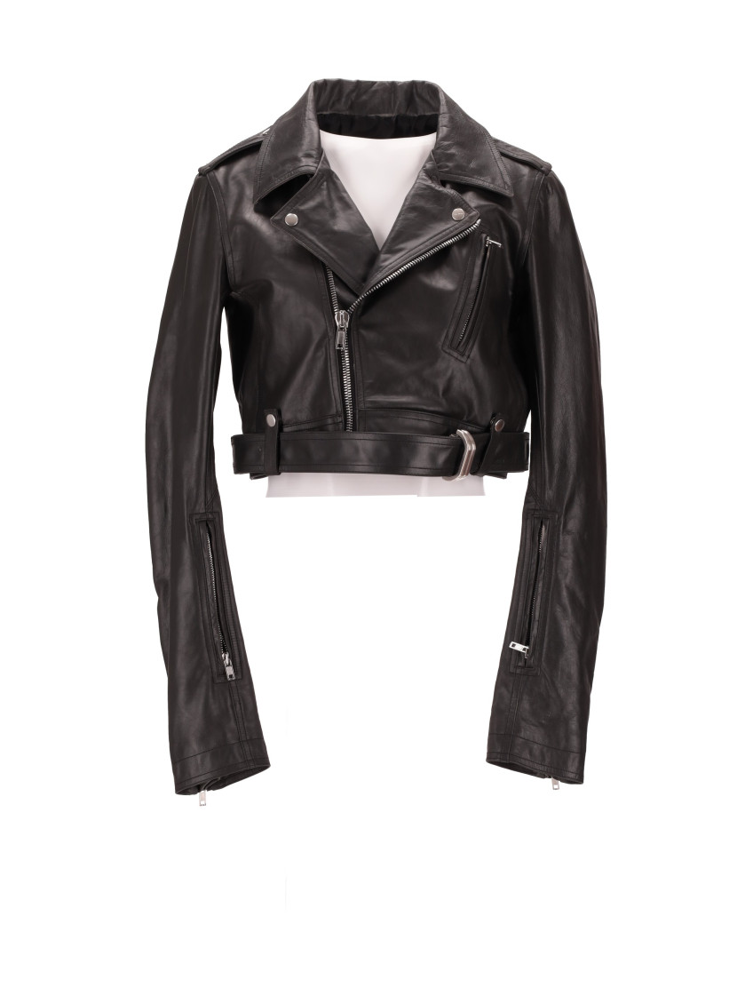 Rick Owens Black Cropped Luke S Stooges Jacket In Black
