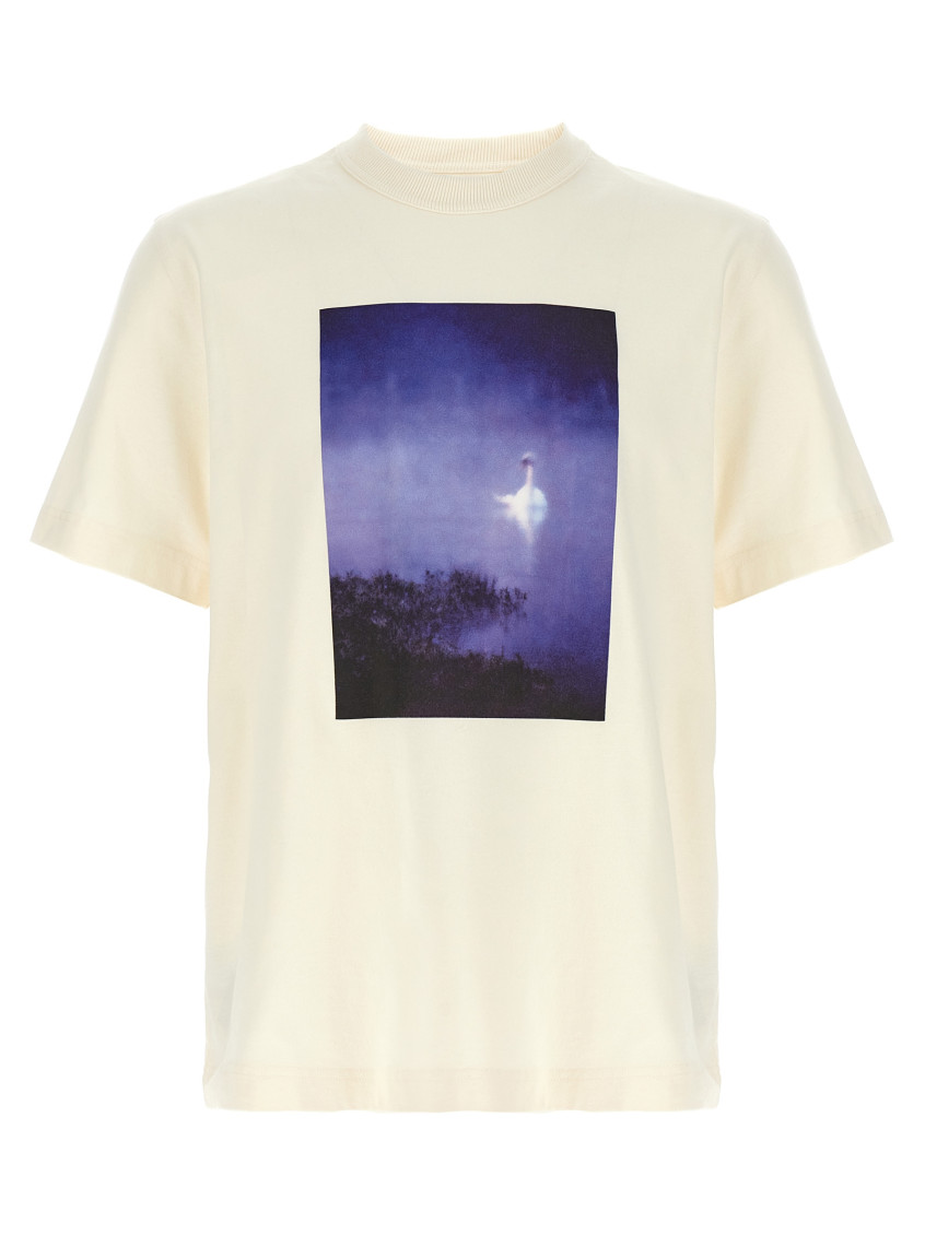Shop Barbour White Crew Neck T-shirt