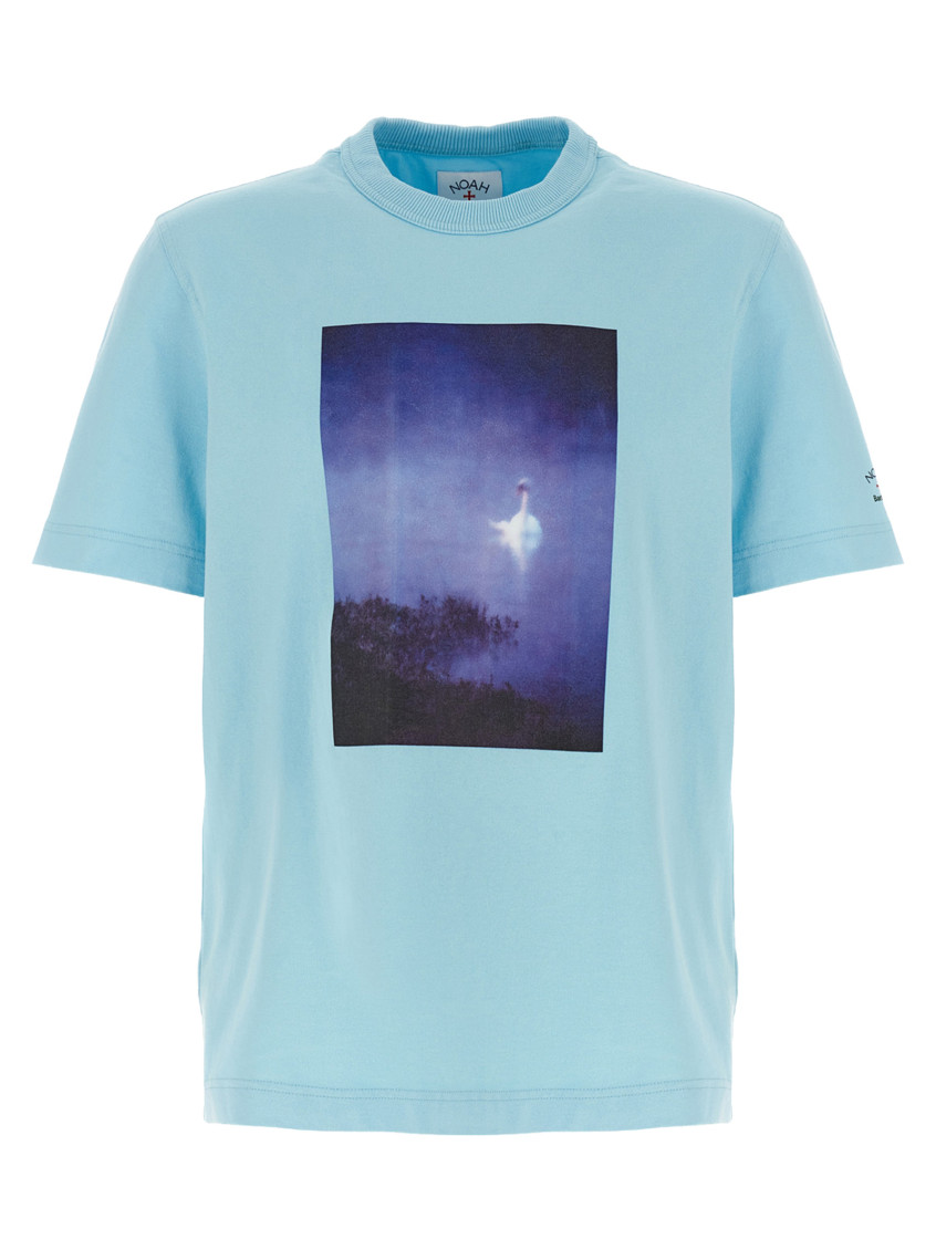 Shop Barbour Light Blue White Crew Neck T-shirt