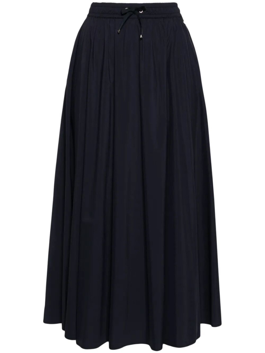 Shop Herno Navy Blue A-line Midi Skirt