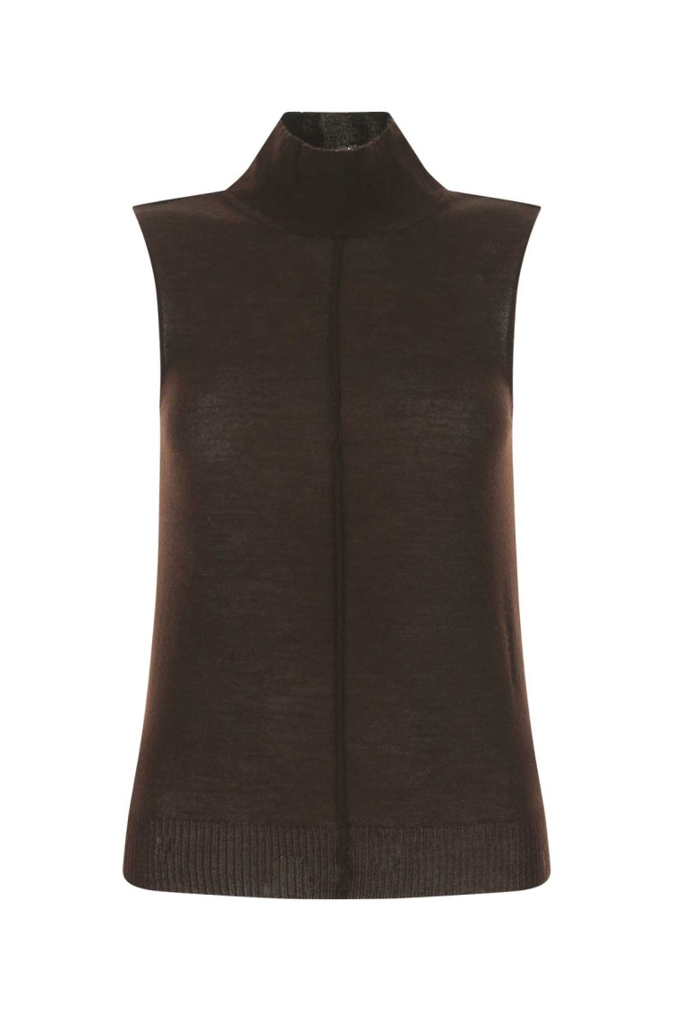 Amiri Chocolate Cashmere Top In Dark Brown