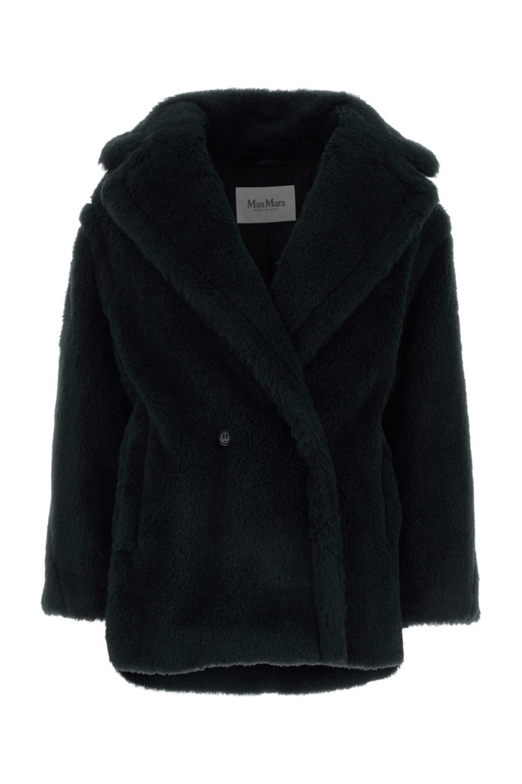 Shop Max Mara Black Teddy Olga Coat
