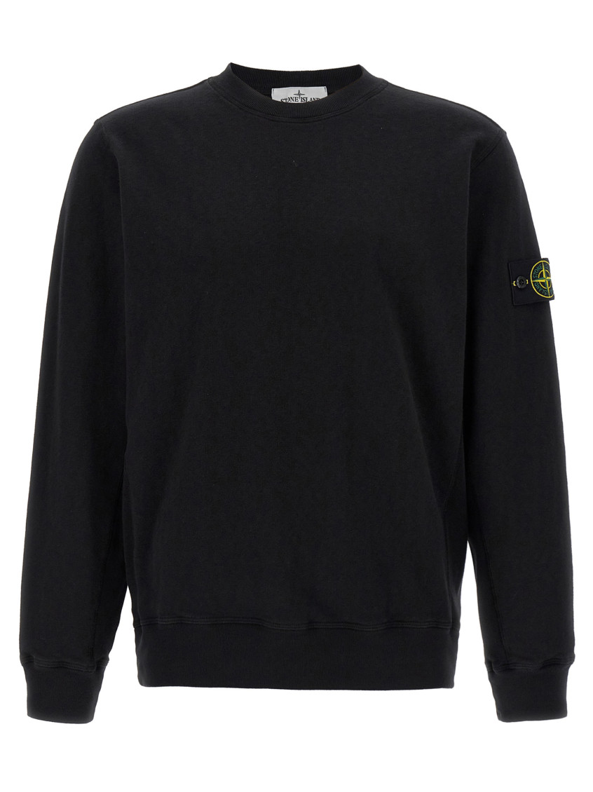 Shop Stone Island Black Logo Badge Sweatshirt