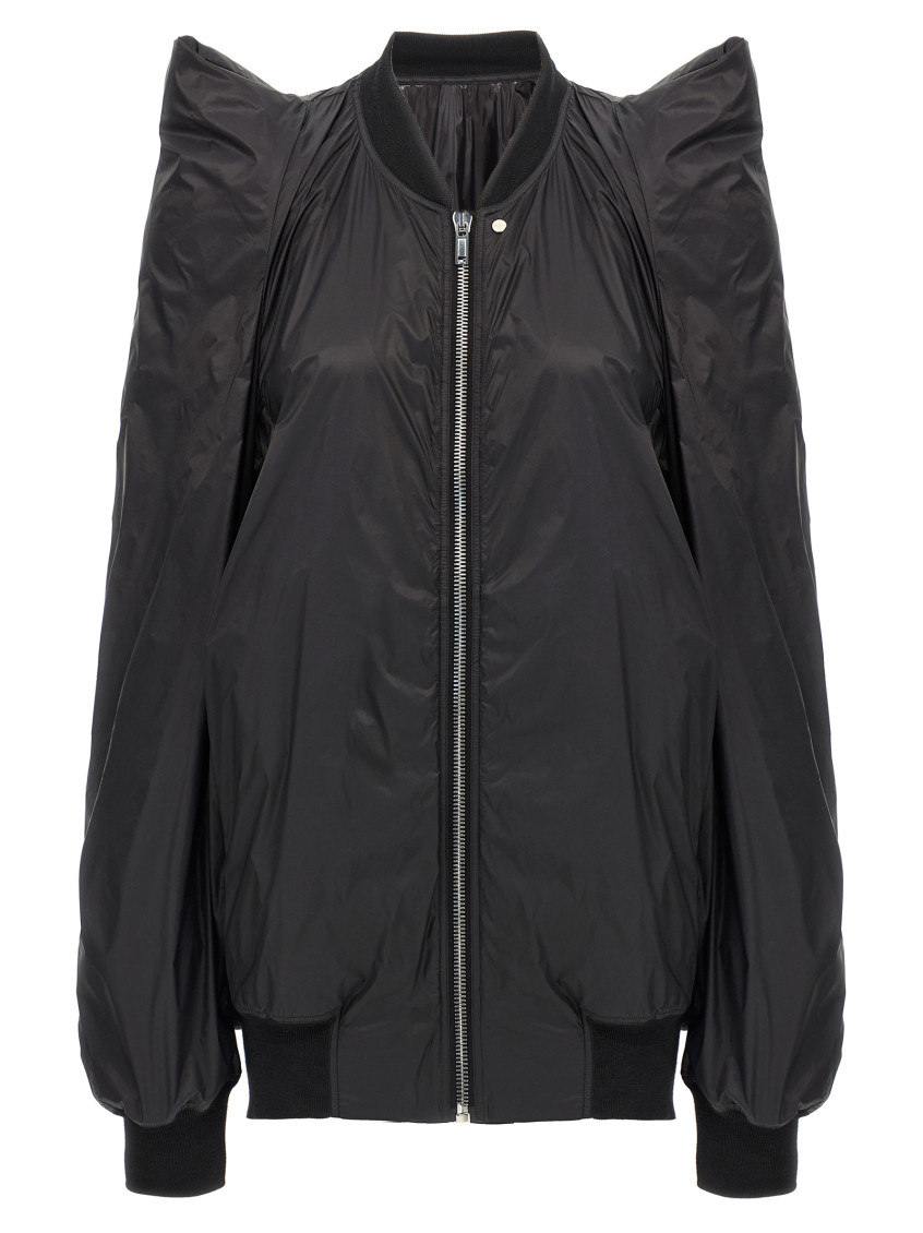 Rick Owens Womens Tec Flight Two-slip-pockets Shell Jacket Black In Black