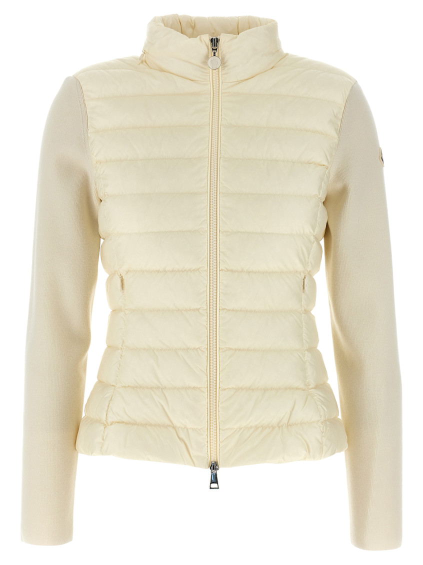 Shop Moncler White Logo-patch Jacket