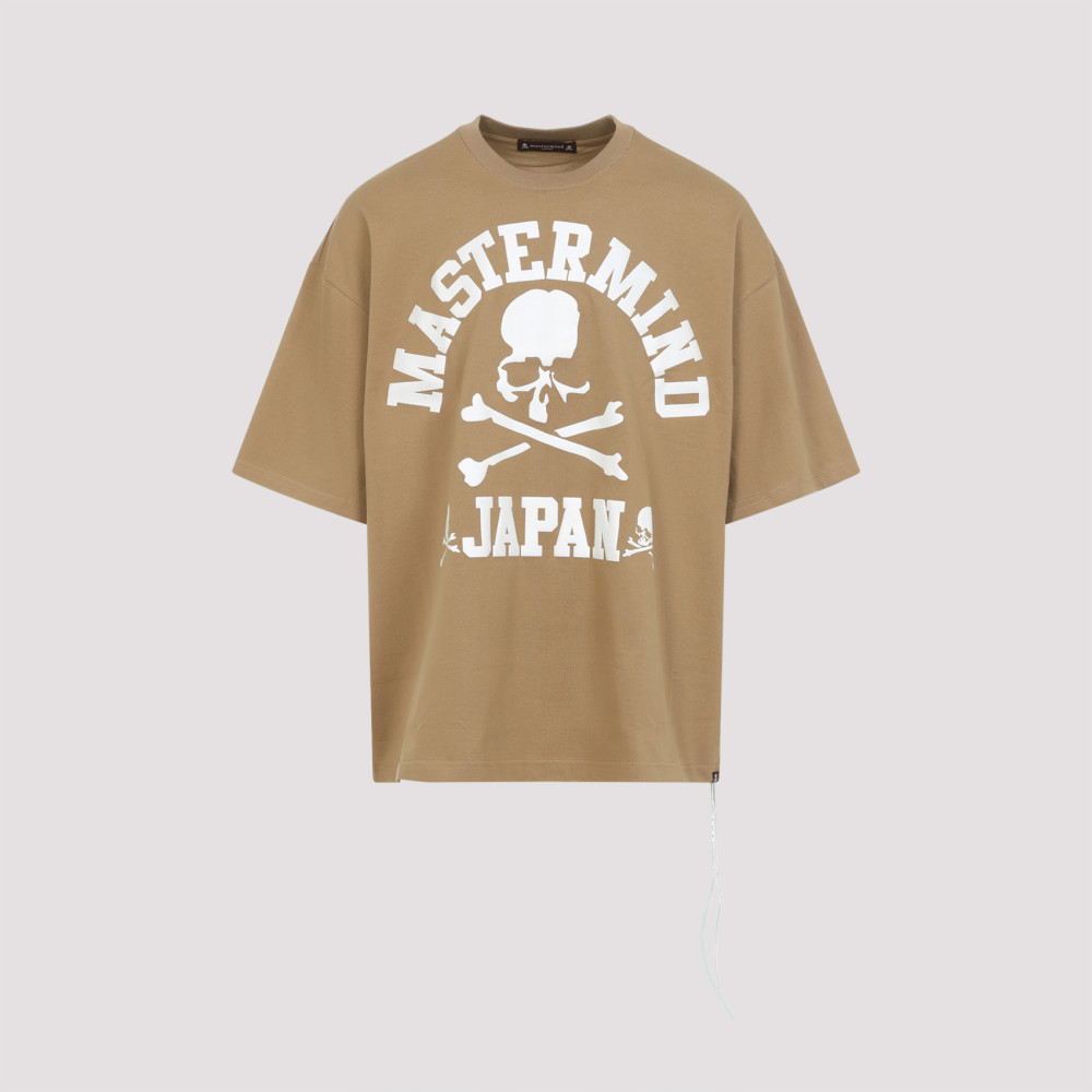 Mastermind Japan Mastermind Oversized Skull Graphic T-shirt In Neutral Cotton In Beige