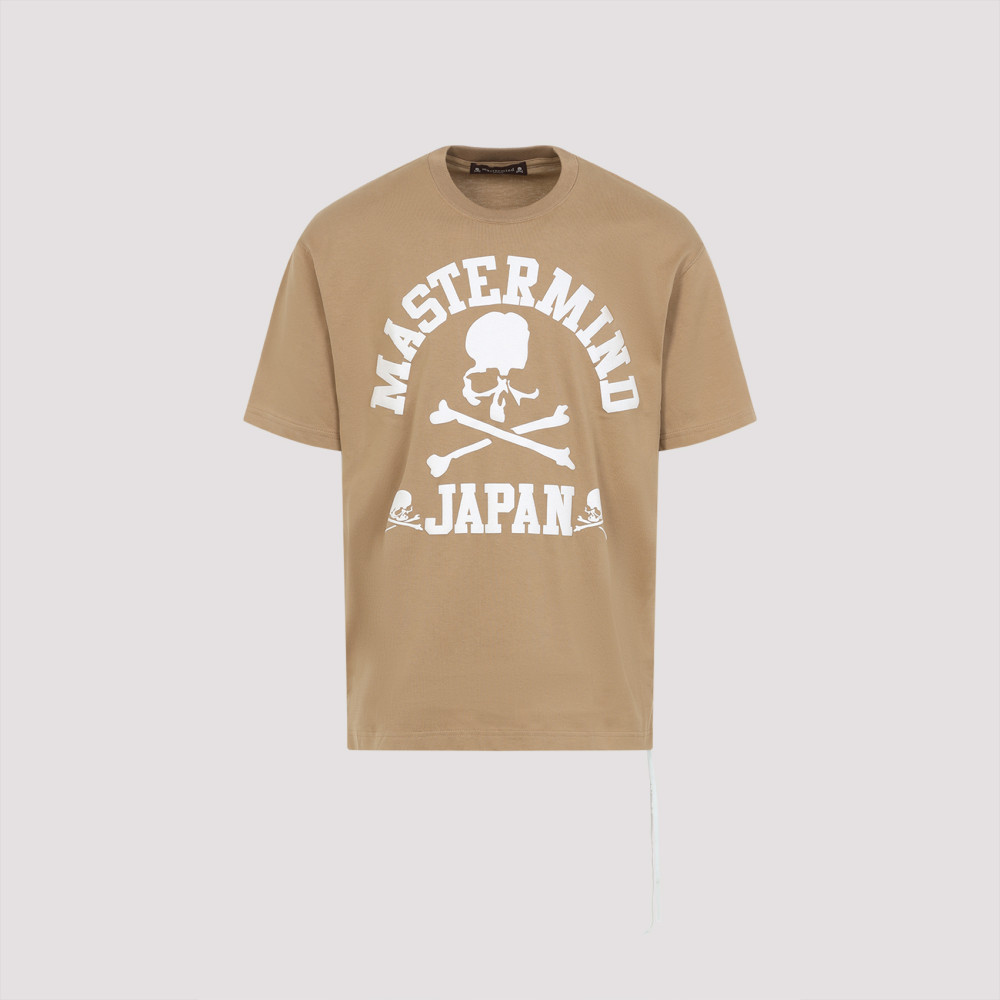 Mastermind Japan Mastermind Oversized Skull Graphic T-shirt In Neutral Cotton In Beige