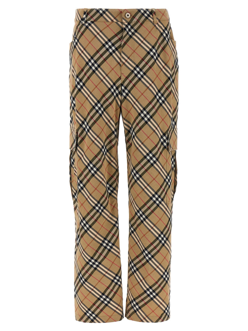 Burberry Functional Cargo Pocket Trousers In Beige