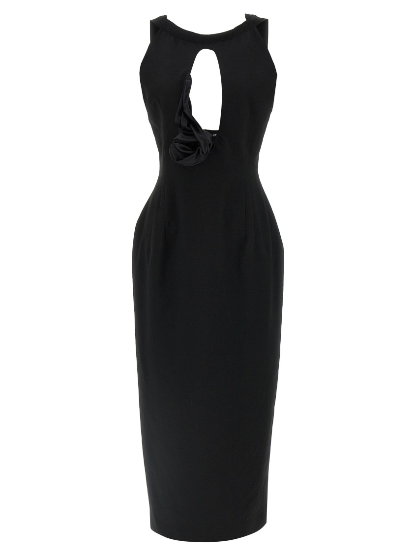 Magda Butrym '32' Fitted Keyhole Midi Dress In Black