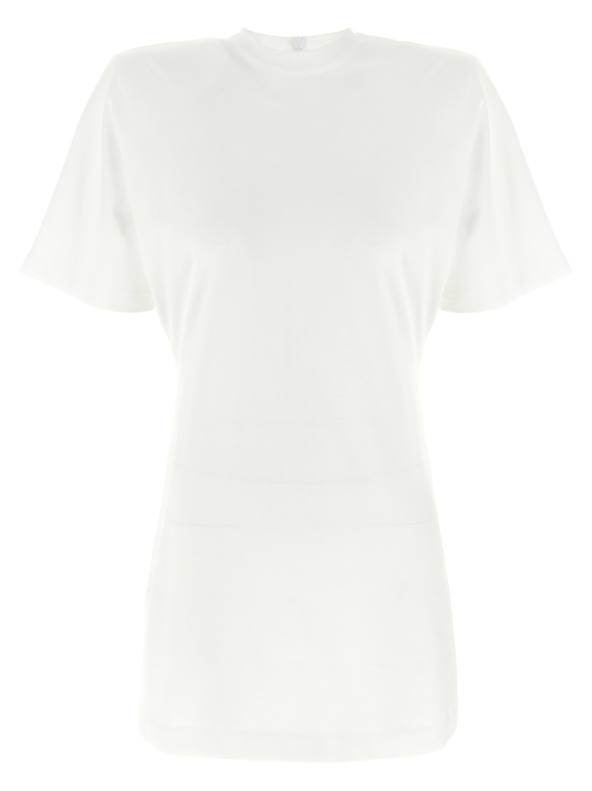 Pinko Belted Short Sleeve Dress With Adjustable Waist In White