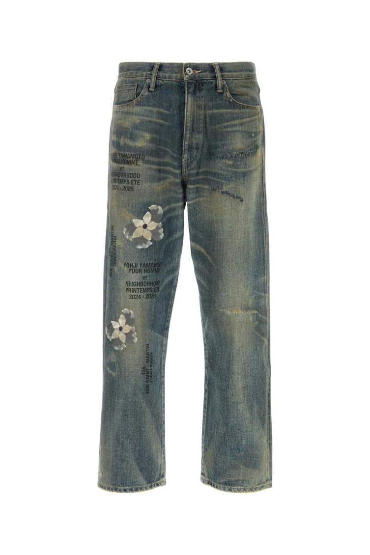 Shop Yohji Yamamoto Blue Denim Jeans