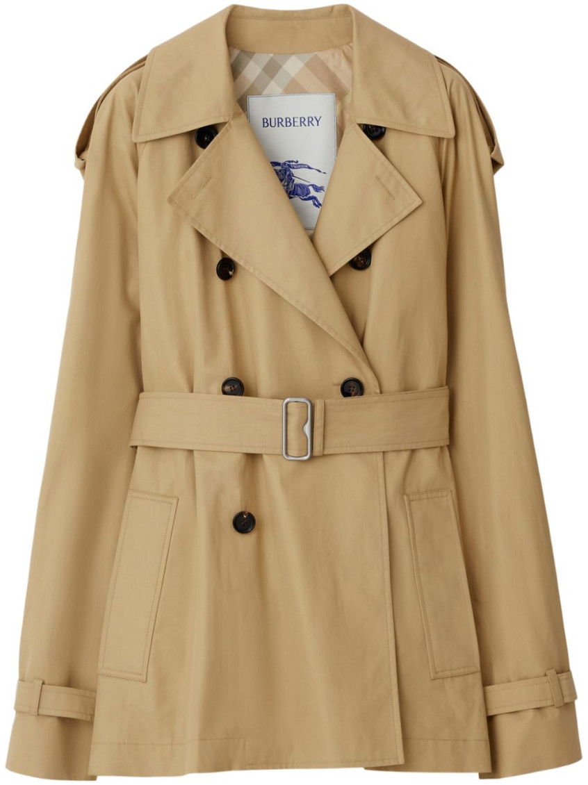 Burberry Cotton Trench Coat In Beige