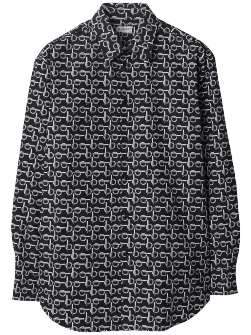 Shop Burberry Black Shirt With Logo