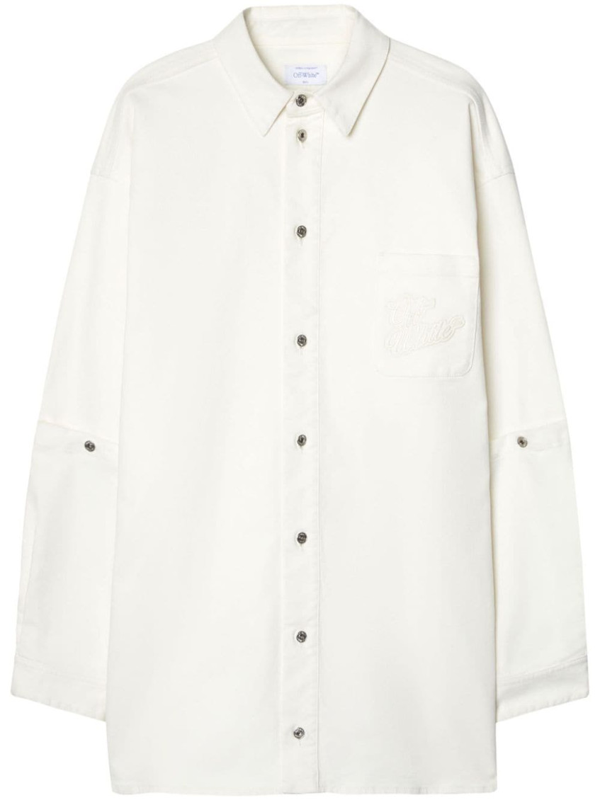 Off-white Off White Embroidered Overshirt In White