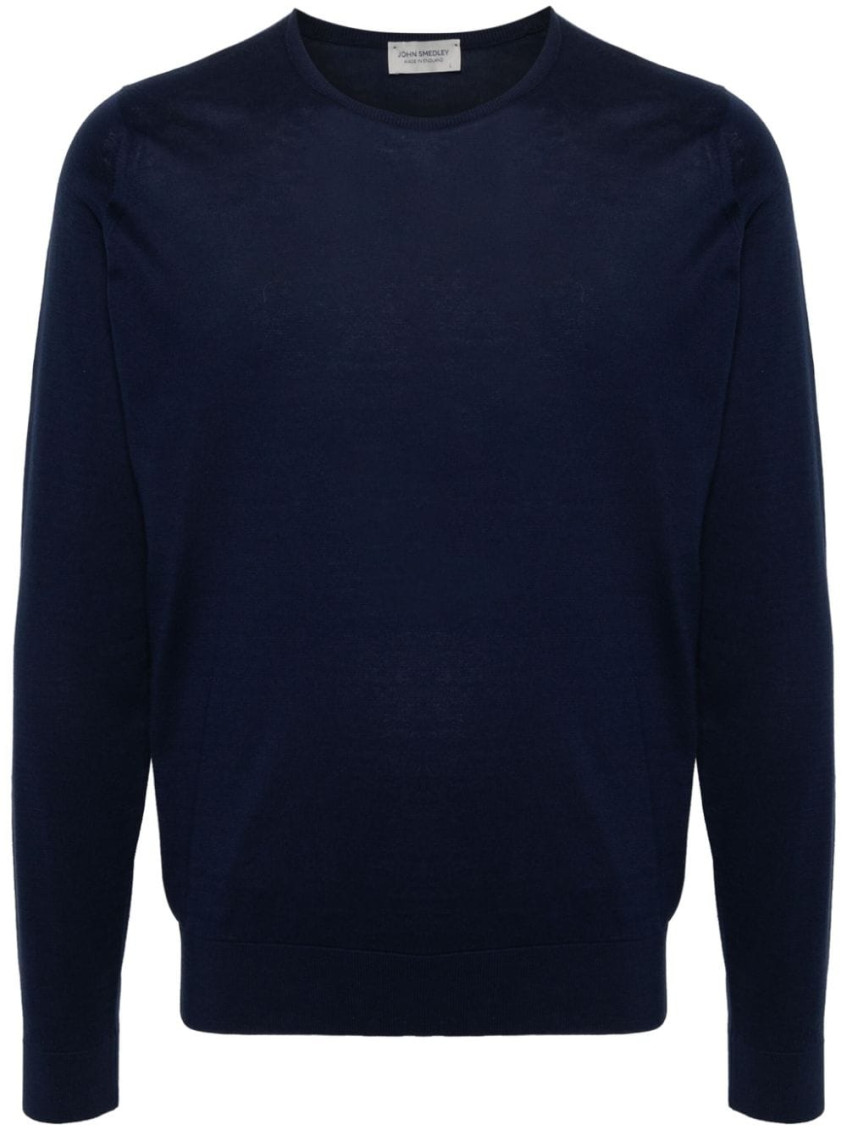 John Smedley Cotton Crew-neck Jumper In Blue