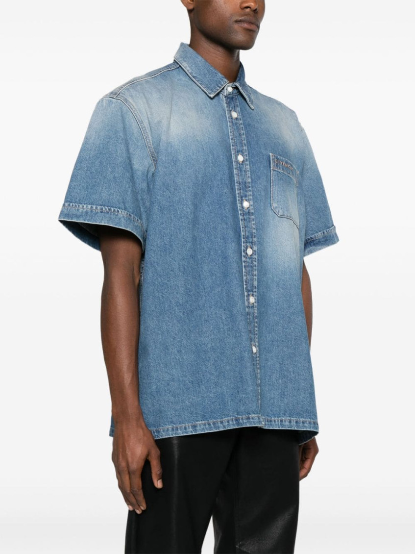 Givenchy Blue Denim Shirt for Men Online USA at Darveys.com