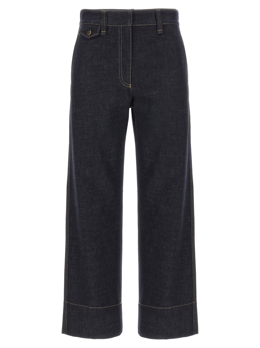 Brunello Cucinelli The Sartorial Square Jeans With Contrasting Stitiching In Black